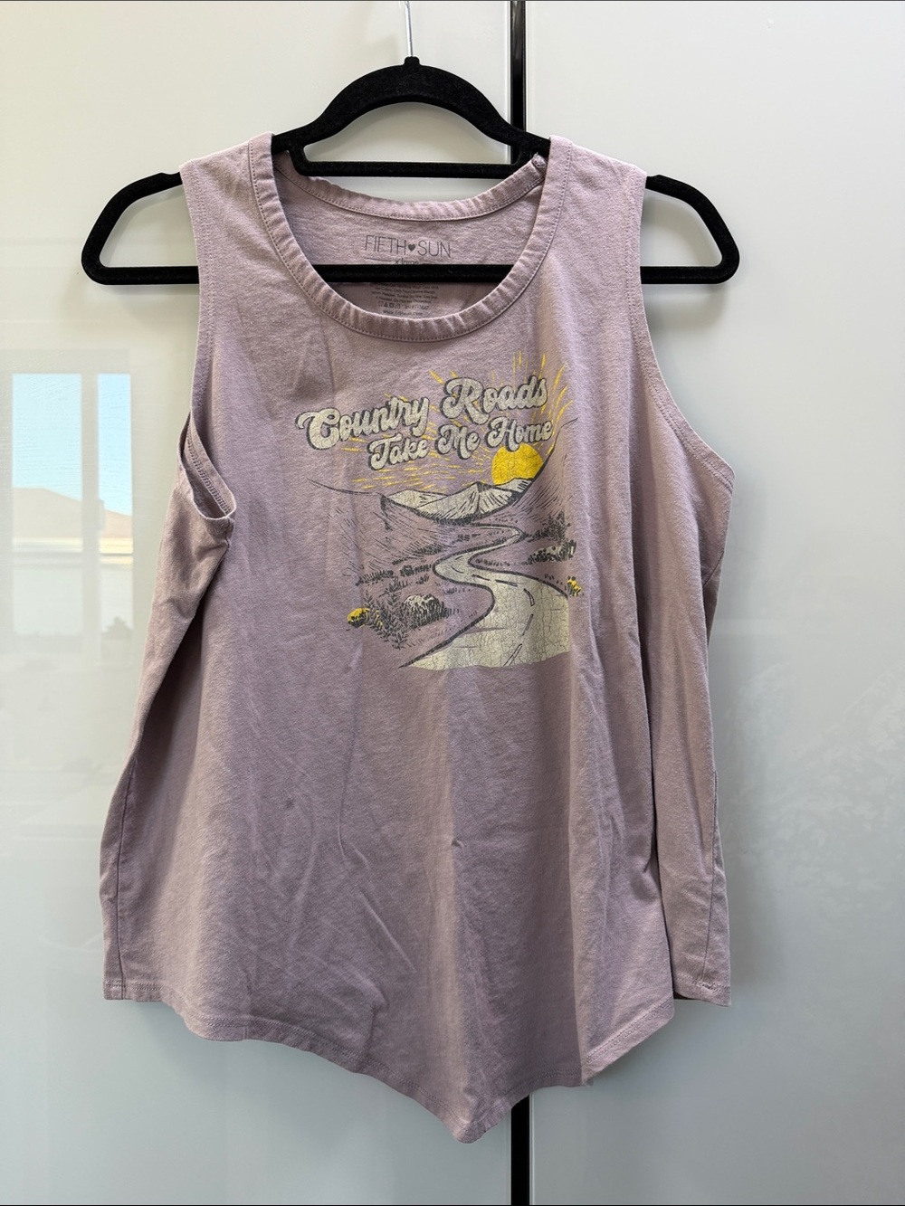 Fifth Sun Lavender Graphic Muscle Tank - Country Roads